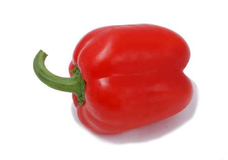  ripe red pepper insulated on whiteの写真素材
