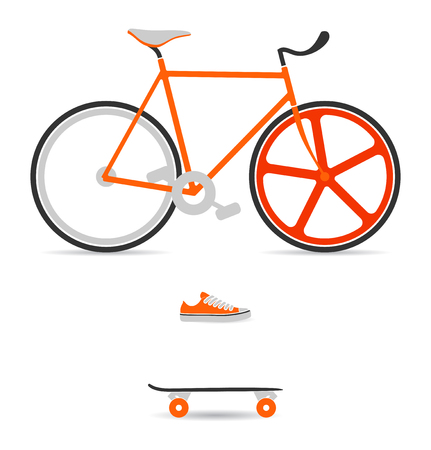 vectoral icons for modern urban transports like bicycleのイラスト素材