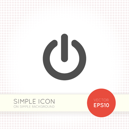 Power button icon on simple geometric background. Power button icon ai objects. EPS Drawing of user interface button.のイラスト素材