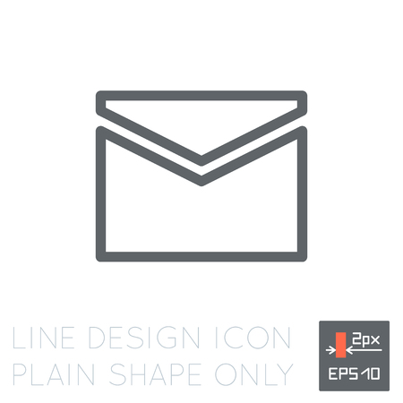 Line design  mail icon. Ai element for user interface of site, page, application, portfolio. 2 pixel thickness strokes eps. Isolated letter object on white background jpg.のイラスト素材