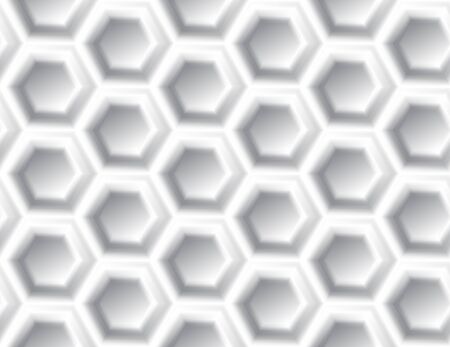 Modern geometric light gray hexagon 3d seamless pattern.
