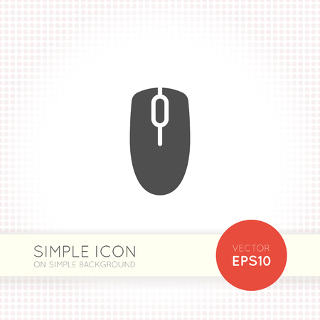 Flat computer mouse icon isolated on simple light background. Mouse icon vector. Mouse device image like logo or button for user interface of website and application.のイラスト素材