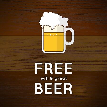 Vectoral banner for Free internet and great beerのイラスト素材