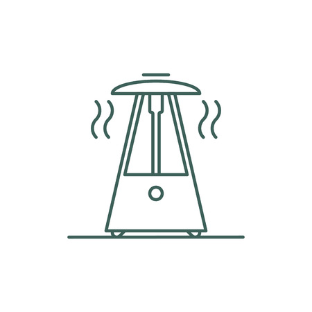 Outdoor gas heater Line icon Isolated on white background.のイラスト素材