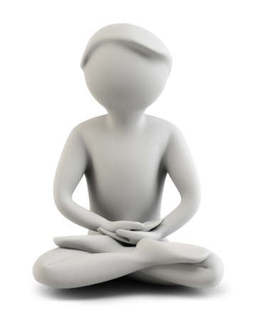 3d the person meditating. 3d image. Isolated background.の写真素材