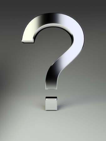 Question sign on the isolated grey backgroundの写真素材