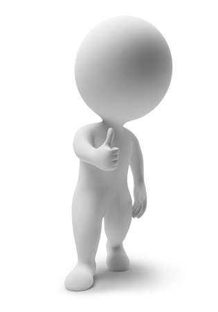 3d small people - okay. 3d image. Isolated white background.の写真素材