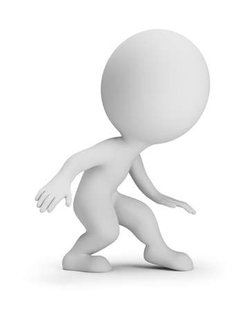 3d small people - slink. 3d image. White background.の写真素材