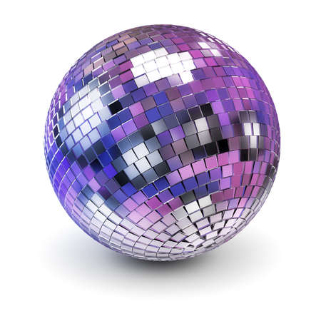 Disco ball. 3d image. White background.の写真素材