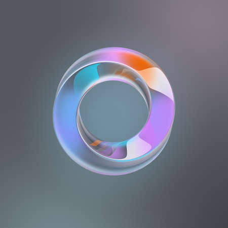 Mobius strip on a gray background. 3d image.の写真素材