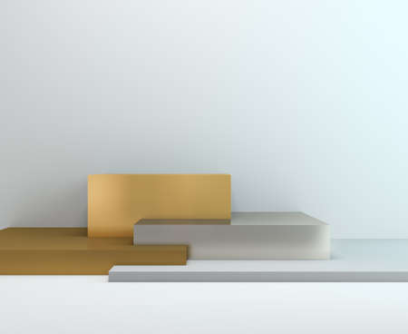 Podiums for awards and advertising. 3d image. white background.