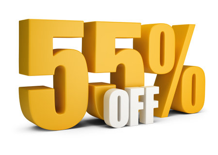55% OFF. 3d generated image. white background.の写真素材