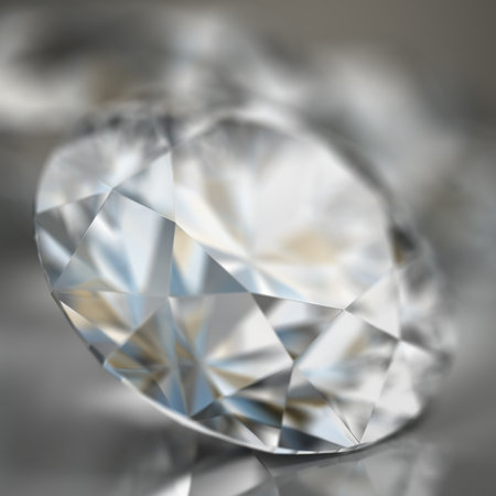 Diamond with depth of field. 3d generated image.