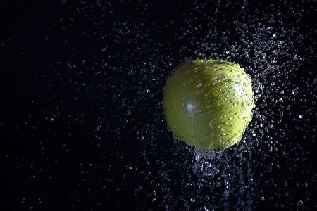 apple and water dropsの写真素材