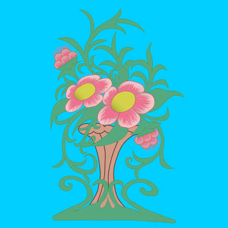 bouquet of flowers in vaseのイラスト素材