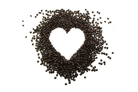 coffee bean heartの写真素材