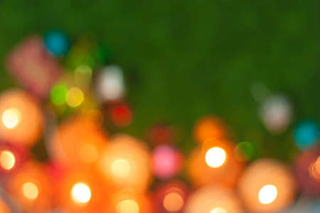 Colorful out of focus Christmas tree lights blurredの写真素材
