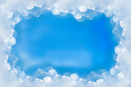 Frame Border Blue sky clouds for backgroundの写真素材