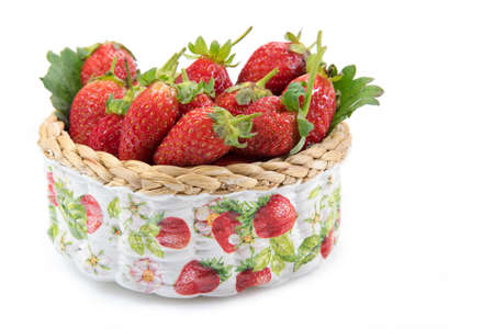 strawberry in basketの写真素材