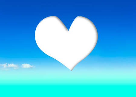 heart in the blue skyの写真素材