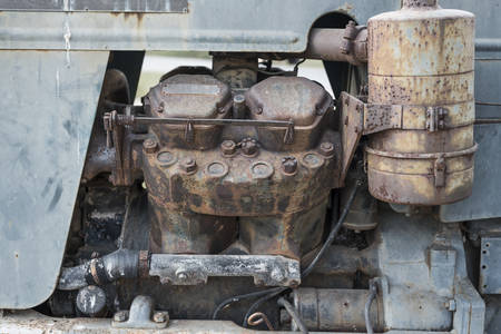 Old engine tractor