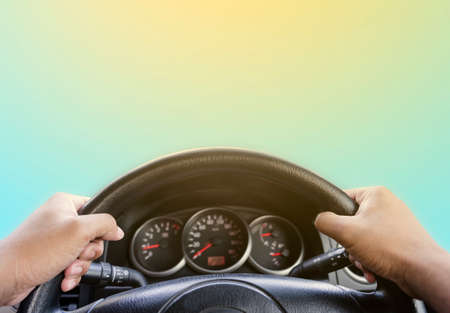 Holding Smartphone inside car,trip transport technology
