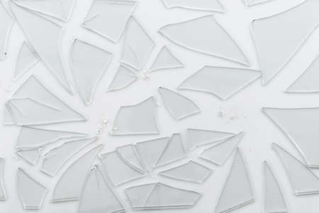 Broken glass, crack glass on whiteの写真素材