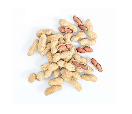 Dried peanuts in closeupの写真素材