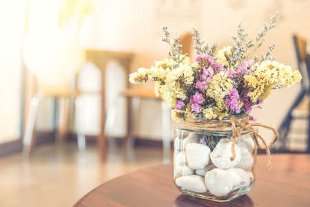 Soft focus of Dry Flower in vase glassの写真素材