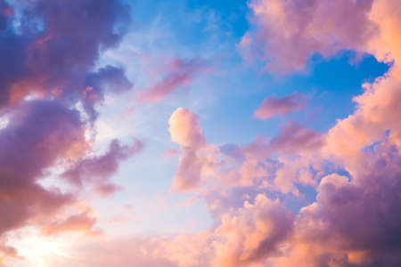 Beautiful sunset purple skyの写真素材