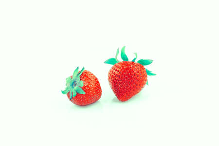 Strawberry on white bakcgorundの写真素材