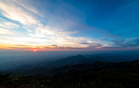 Mountains and blue skyの写真素材