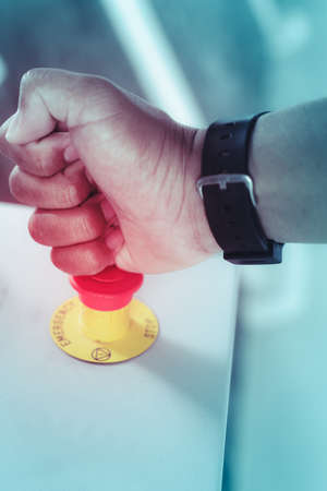 Hand push emergency stopの写真素材