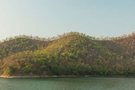 Mountain Blue sky and riverの写真素材