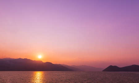 Beautiful sunset in the Mountainsの写真素材