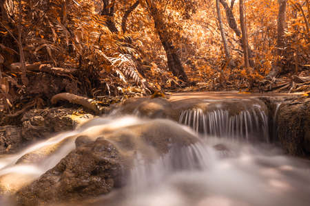 waterfall in forest Thailandの写真素材