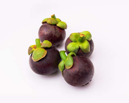 Mangosteen On white backgroundの写真素材