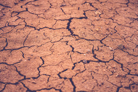 Dried cracked earth soil ground texture background.