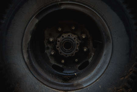 old rusty metal alloy wheel car vintage style.