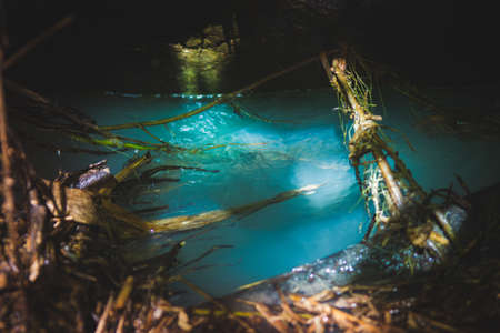 Water surface Splashing of Rippled Water with sunlight.の写真素材