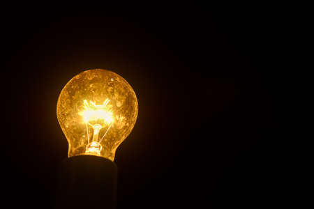 Light bulbs on Black Background ,idea concept.の写真素材