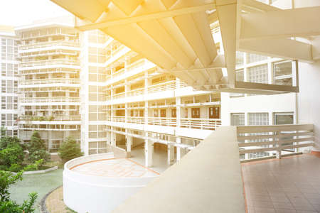 Inside the school or University building with sunlight