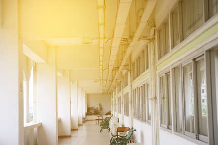 Inside the school or University building with sunlightの写真素材