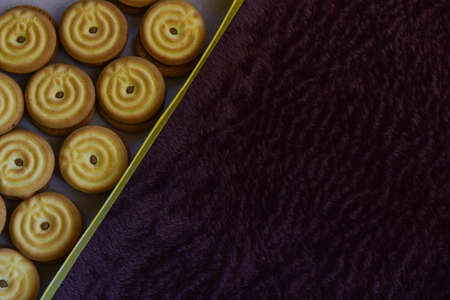 cream crackers on blanket background