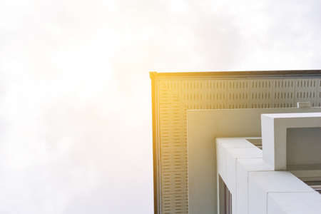 Tile Roof pattern background with color tone sunlight.