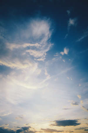 blue sky with clouds backgroundの写真素材