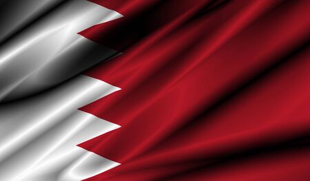 bahrain country waving silk textile flag illustrationの写真素材