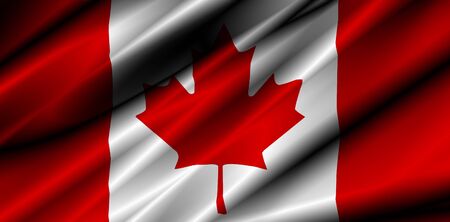 canada country waving silk textile flag illustrationの写真素材