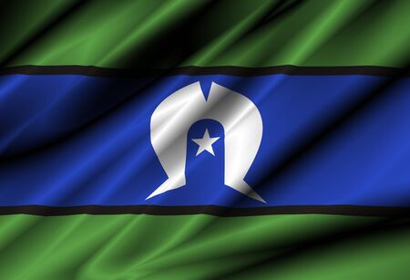 torres strait country waving silk textile flag illustrationの写真素材