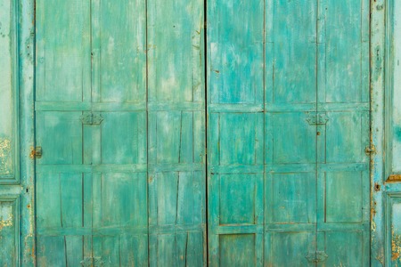 Rustic green blue wood background, copy spaceの写真素材